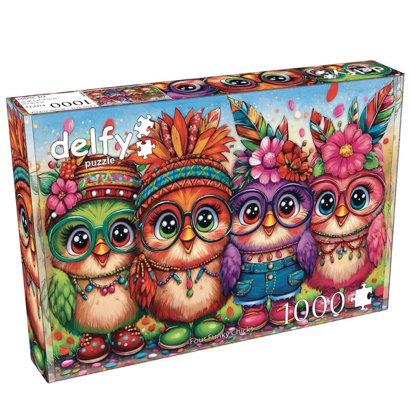 Delfy Four Funky Chicks 1000pc Jigsaw Puzzle