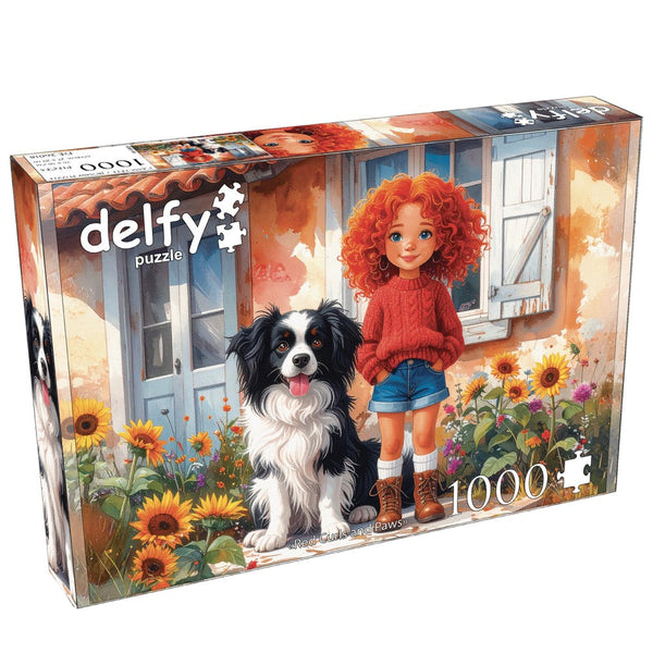 Delfy Red Curls And Paws 1000pc Jigsaw Puzzle