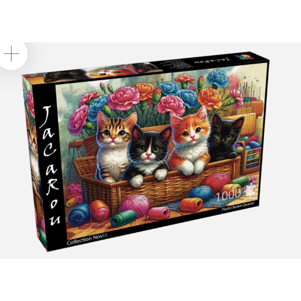 JaCaRou Playful Basket Quartet 1000pc Jigsaw Puzzle – Weekend Hub