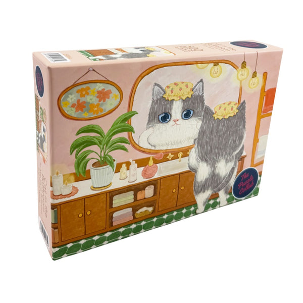 The Puzzle Collab Cat in The Bathroom 500 Piece Puzzle