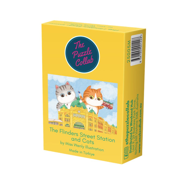 The Puzzle Collab The Flinders Street Station and Cats 99 Piece Micro Puzzle