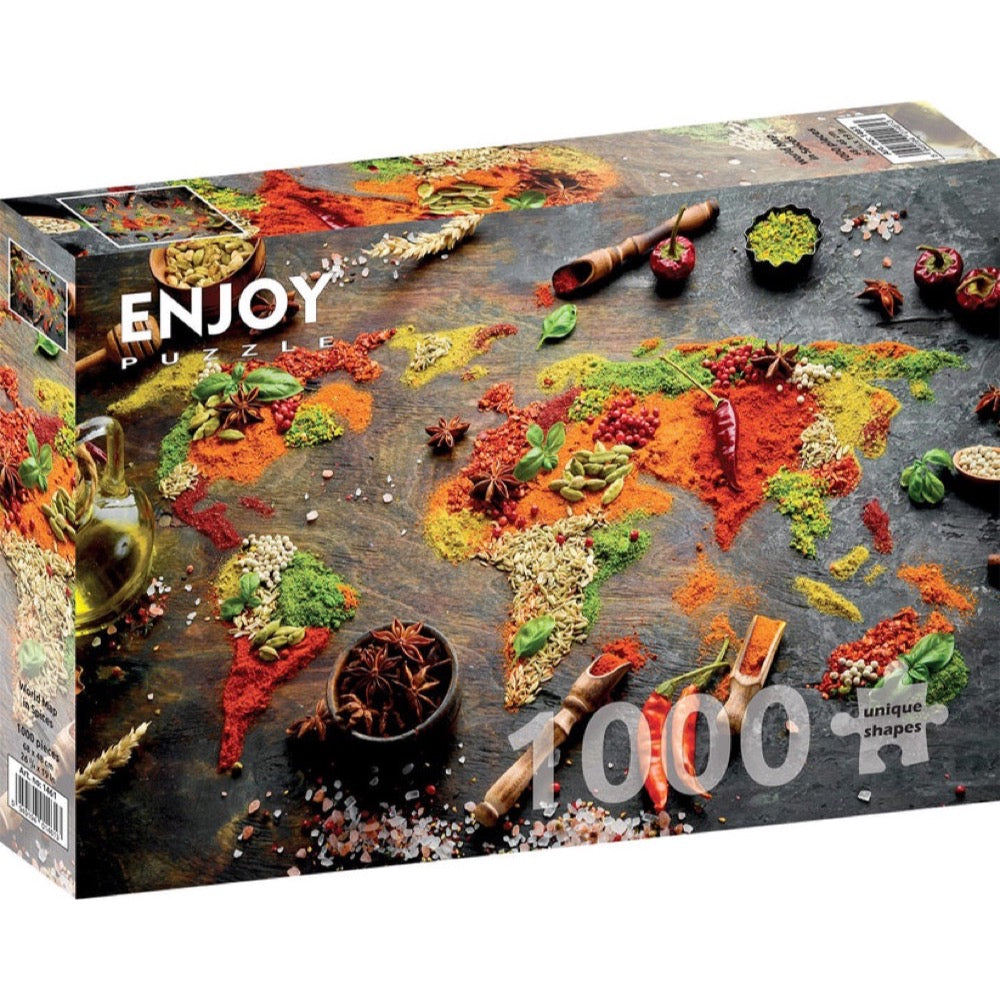 Enjoy World Map in Spices 1000pc Jigsaw Puzzle – Weekend Hub