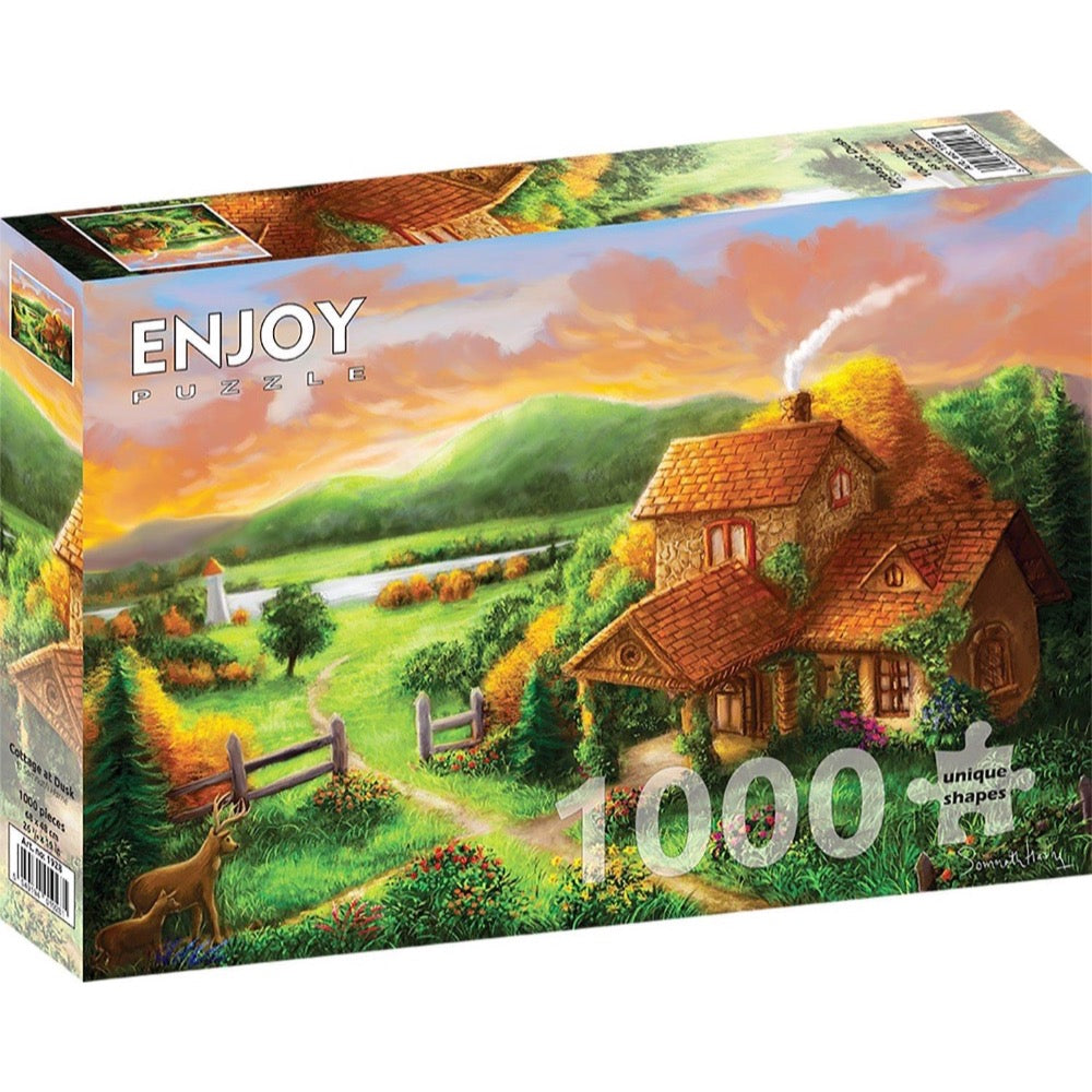 Enjoy Cottage at Dusk 1000pc Jigsaw Puzzle – Weekend Hub