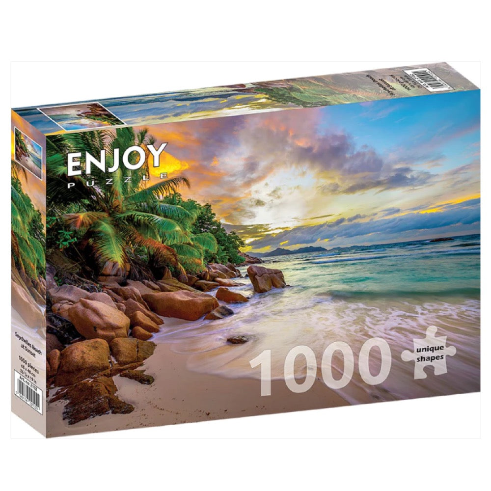 Enjoy 2102 Seychelles Beach at Sunset 1000pc Jigsaw Puzzle – Weekend Hub